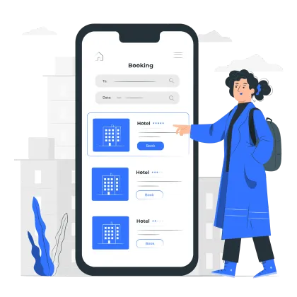 Online booking system interface showing LINE OA integration with QR code and Rich Menu for instant customer booking