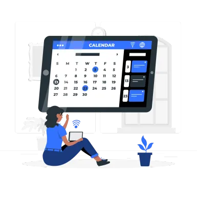Online booking system interface showing LINE OA integration with QR code and Rich Menu for instant customer booking